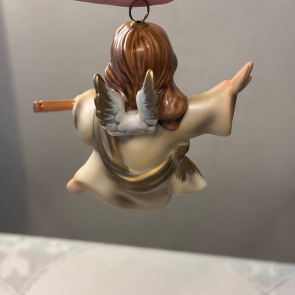 Vintage Goebel Hummel Angel Christmas Ornament with Flute Ceramic German MCM - Picture 2 of 4